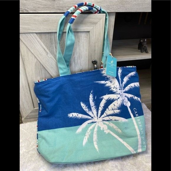 NWT Caribbean Joe Large Tropical Beach bag Tote Shopper Shoulder Bag - Picture 5 of 12
